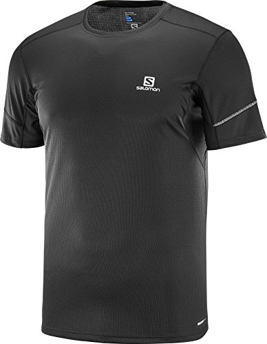 Salomon Herren Kurzarm-Sportshirt, Agile SS, Doppel-Jersey, schwarz, Gr. L, L40209900 Salomon Herren Kurzarm-Sportshirt, Agile SS, Doppel-Jersey, schwarz, Gr. L, L40209900