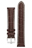 Signature Montana Uhrenarmband. Ersatzarmband. Echtleder. Edelstahl-Dornschließe (Kaffeebraun, 22 mm)