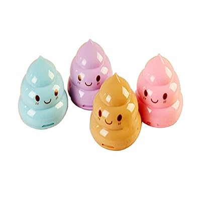Hosaire 3PCS Mignon Creatif Taille-crayons 2 Trous Motif de Caca-Couleur Aleatoire