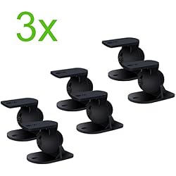 Incutex 6 Piezas (3 Pares) Soportes de Pared universales para Altavoces p. ej. Teufel, Bose, Yamaha, Bosten etc, Negro