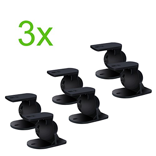 Incutex 6 Piezas (3 Pares) Soportes de Pared universales para Altavoces p. ej. Teufel, Bose, Yamaha, Bosten etc, Negro