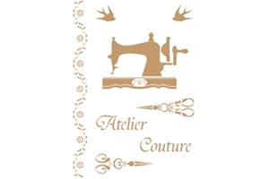 Todo-Stencil - Pochoir vintage, composition 195, Atelier Couture, Dimensions du pochoir : 20 x 30 cm - Dimensions du design : 17,8 x 26,1 cm - Dimensions du motif 1 : 12,6 x 8,4 cm