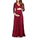 Produktbild WWricotta Pregnant Woman Fashion Wrap Maternity Dress Adjustable Belt Multi-Function Dress(rot,S)