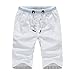 Produktbild Btruely Shorts Herren Strandshorts Männer Badehose Schnell Hosen Slim Atmungsaktiv Kurz Hosen Mode Sportshorts Surfende Jogginghose Laufhose Elastische Taille Freizeithose (L, Weiß)