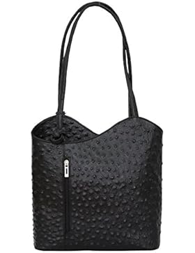 AMBRA Moda Damen Handtasche Lederrucksack Rucksacktasche Backpack 2in1 Rucksack Schultertasche SL703