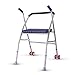 Produktbild ChuanHan Krücken Walker, leichte klappbare Rollator, Verstellbare Edelstahl vierbeinigen Rollfußgänger, ältere Behinderte Roller,Krücke,A
