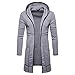 Produktbild serliyHerren Trenchcoat Einfarbige Parka Nähte Windjacke Langjacke Kapuzenjacke Hoodies Lang Strickjacke Hooded Long Sweatjacke Lang Vintage Slim Fit