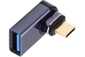 NFHK Złącze magnetyczne 10 Gb/s typ C męski na USB 3.0 żeński 90 stopni niskoprofilowy kątowy adapter danych OTG do laptopa telefonu