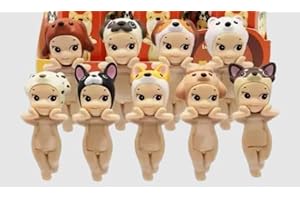 TEDDY'S SUITE Figura da collezione Baby Angel, pupazzo decorativo, decorazione adesiva per telefoni cellulari, tablet, computer, 1 figura a sorpresa casuale, angelo della fortuna cane