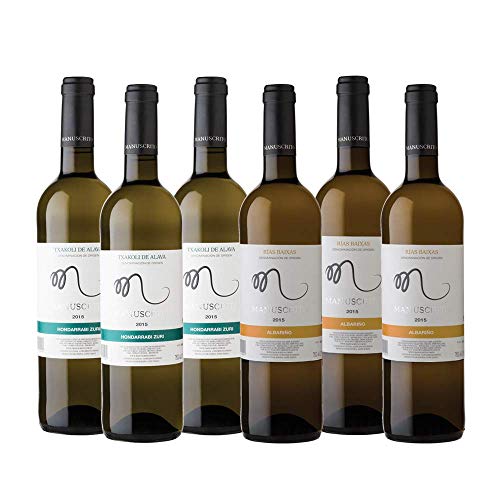 Vinos Manuscrito Pack 6 Botellas - Blanco (3x Albariño 100% - 3x Txakoli 100%)