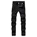 Produktbild UFODB Jeans Pants for Men, Herren Destroyed Jeans-Hose Straight Leg Chino Pant Lang Trousers Freizeithose Tapered Fit Kleidung Casual Jogger Hose Top Qualität