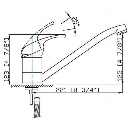 Enki Küche Spüle Einhandmischer mit Schwenkhahn Chrom Ruby - 2