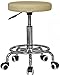Massage Imperial Rio Chrome Gas Lift Massage Stool Beauty Therapy Reiki Height Adjustable Salon Swivel Manicure Tattoo Stools Chair Portable Massage TABLE - Cream