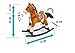 Rocking Horse Mustang made from soft plush, with horse sound , Schaukelpferd:light brown