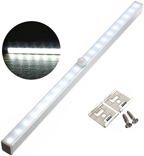 ROKF Portable Wireless PIR Motion Sensor 20 LED Closet Cabinet LED Night Light/Stairs Light/Step Light Bar Night Light/Wall Light Sconces/Patio Light/Porch Light(White)