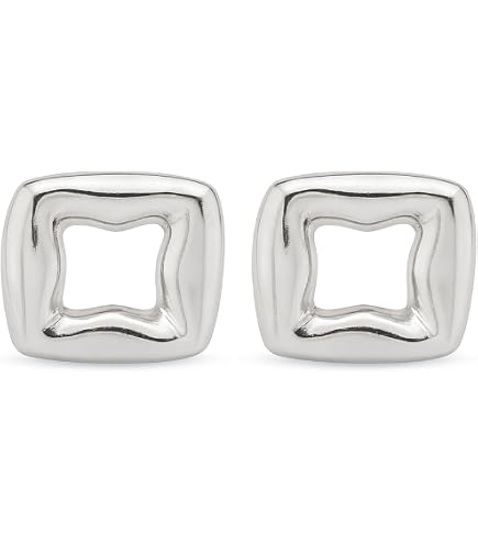 UNOde50 Orecchini Donna In Argento Placcato Con 3 Maglie Unite Da Anelli, Design Moderno - 3