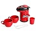 Produktbild JEJA Pretend Kinderküche Spielset - Wasserkocher Play Food Cooking Set Batteriebetriebene Sounds & Lights Geschenk für Jungen Mädchen
