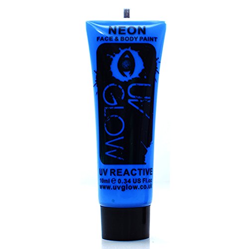 UV Glow Neon Face and Body Paint - 1x 10ml Blue