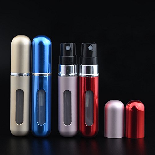 TININNA Tragbar Mini 5ml Leer Nachfüllbare Zerstäuber Parfümzerstäuber Sprühflasche Parfüm Flasche Sprüher Pumpflasche mit freiem Trichter 3 Stück