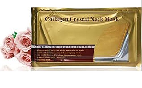 5 x Palestren Collagen NECK Masks - Crystal GOLD Anti-Wrinkle Anti-Ageing Facial Gel Patch powder Moisturizer