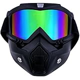 TedGem Casco Moto guantes moto guantes motocross Gafas Máscara desmontable, Máscara de la motocicleta, Máscara de la motocicleta con gafas desmontables, máscara de casco para el motocrós