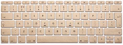 EU/UK Version Silicone Keyboard Cover for MacBook 12 inch Retina Display - [Slim-fit] Soft Siliconee Keyboard Cover Skin for Apple New Macbook Retina 12'' Laptop Computer [Gold, Space Gray, Silver] [2015 Release] ( European/ISO Keyboard Layout ) - golden