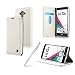 Produktbild LG G4 Lederhülle, Kecko® Modische Zart Leder Schale [Standfunktion und Kartenfacher] Handytasche Brieftasche Etui Schutz [Built-in Card Slots] Leather Case Hülle für LG G4 + Eingabestift Stylus Pen - Weiß