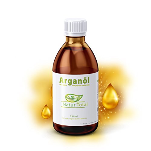 Preisvergleich Produktbild Natur Total® Arganöl Marokko kaltgepresst 250ml 100% kalt gepresst und in Deutschland zertifiziert Argan Öl für Haare reich an Nährstoffen für Gesundes Haar, Hair Growth und bei Haarausfall Das Gold von Marokko zum Einführungspreis