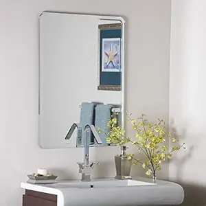 SDG Frameless Rectangular Wall Mount Mirror Silver, Size : 18 inch x 24 inch