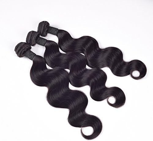 YanT HAIR 8A Grade Peruvian Virgin Hair Body Wave Human Hair Weave 3 Bundles 10 12 14 Inches Natural Black Color Pack of 3