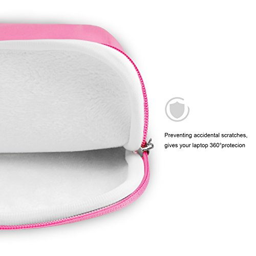 Lavievert weiches Neopren Hülle Sleeve Laptoptasche, Schutzhülle Tasche für 13 Zoll MacBook Air / Pro / Pro Retina und 13-13,3 Zoll Laptop / Notebook Computer / Ultrabook mit dem Reißverschluss (Farbe: Schwarz/Pink) (Pink) - 6
