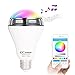 Produktbild ECANDY Kabelloser Bluetooth Lautsprecher Smart LED Light Birne unterstützt von einer kostenlosen App (Weiß)