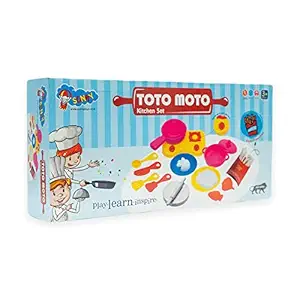 Sunny 15 Pieces Toto Moto Kitchen Play Set with Plastic Utensils | A Perfect Role Play Kitchen Set Toys for Girls Kids | Certified as per Indian Standards is 9873, Safe & Durable for Kids