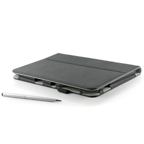 Saxonia Samsung Galaxy Tab 3 10.1 GT-P5200 GT-P5210 GT-P5220 LTE + Touch Stift Smart-Cover Schutzhülle Tablet Case mit Magnetverschluss in Schwarz - 2