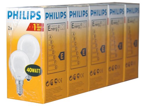 Preisvergleich Produktbild Philips 40W Tropfenlampe E14 P45 Glühbirne Matt Leuchtmittel Weiss Lampe