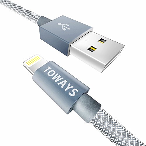 Toways Lightning Kabel 1.2m iPhone Nylon USB Ladekabel Datenkabel für iPhone 7 / 7 Plus / 5 / iPhone 6 / iPhone SE / 6 / 6 Plus / 6s / 6s Plus / 5 / 5c / 5s, iPad Pro Air Air 2 mini2 mini3 4th Gen, iPod Nano 7th Gen, DJI Mavic Pro Drone - Grau [Apple MFi zertifiziert]