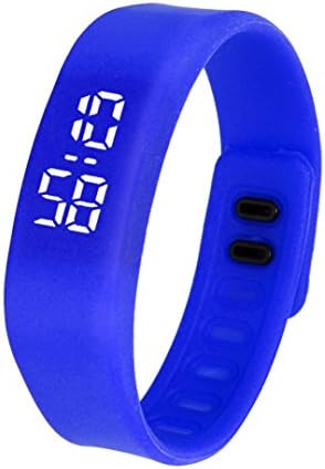 LED Sports Running Watch Date Rubber Bracelet Digital Wrist Watch LILICAT (Blue)