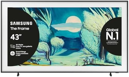 Samsung The Frame 4K Vision AI Smart TV 43'' QE43LS03FAUXZT QLED 4K, NQ4 AI Gen2 Processor, AI Upscaling, Matte Display, Dolby Atmos & OTS Lite, Modern Frame Design, PACCHETTO INTRATTENIMENTO, 2025