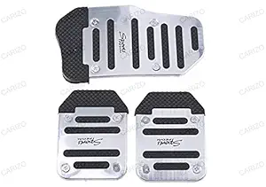 CARIZO Vehicle Sports | Non-Slip Performance Car Rest | Accessories | Replacement Pedal | Aluminium Alloy | 3pcs. | Black & Silver Compatible for Ford Figo (Type-I) 2010-2012