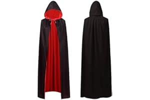 Costume d’Halloween Manteau d'Halloween Femmes Hommes Enfants Halloween Costume de Carnaval Carnaval Carnaval Cape À Capuche Noir, 140cm