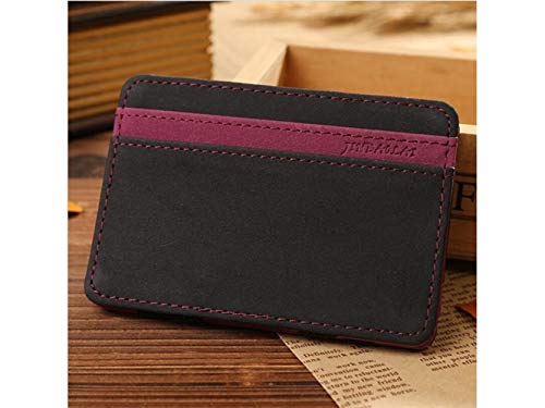 Preisvergleich Produktbild AAQwsde Universal Männer Leder Faltbare Brieftasche Geldscheinklammer Kartenhalter (Lila)