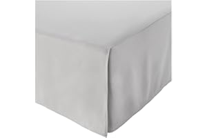 FOVAOK Absolut eleganter europäischer Stil, maßgeschneiderter Mittel- und Eck-Plissee-Bettrock mit Plattform, 35,6 cm Höhe, Tagesdecke, Hellgrau, 140 x 200 x 35 cm