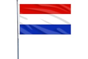 HOLLYLIFE 5ft x 3ft Netherlands Flag 90 * 150cm Holland National with Two Brass Grommets Large Flag of Netherlands for Festival Party Sport Events Gardens Home Indoor and Outdoor Decoration