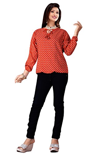 Levazo Red Dotted Geometric Printed top | Best for Casual wear & Party wear (BCT-2) RS.299 (77.00% Off) - Amazon