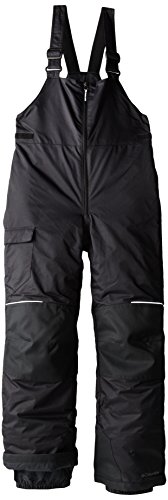 Columbia Pantalón de esquí impermeable para niños, Adventure Ride Bib, Nailon, Negro, Talla L, 1514301