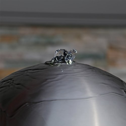 Edelstahl Kugelbrunnen ESB2 matt gebürstet 3 Edelstahlkugeln inkl. LED Beleuchtung Außenbereich Garten - 4