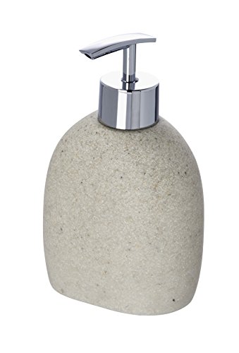 WENKO 20475100 Seifenspender Puro, Fassungsvermögen 0.295 L, Kunststoff – Polyresin, 9.4 x 15.2 x 6.5 cm, Beige - 2