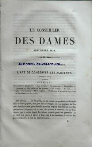 Download CONSEILLER DES DAMES (LE) du 01-09-1849 l'art de conserver les aliments (suite et fin) sommaire conservation des poires - les coings - les marrons - les truffes - les oeufs - les huiles et les graisses - le beurre - le cafe - le lait - la creme - mise en pots - preference a accorder aux vases de fer blanc - etc. - etc. Download CONSEILLER DES DAMES (LE) du 01-09-1849 l'art de conserver les aliments (suite et fin) sommaire conservation des poires - les coings - les marrons - les truffes - les oeufs - les huiles et les graisses - le beurre - le cafe - le lait - la creme - mise en pots - preference a accorder aux vases de fer blanc - etc. - etc.