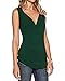 Produktbild Damen V-Ausschnitt sexy Ärmellos ZJCTUO Wickelshirt Basic Shirt Obertail (EU 42/XL, InkGreen)