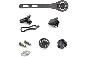 QIKU Supporto per Manubrio GPS per Adattatore Manubrio Bicicletta per Garmin Edge (200, 500, 510, 800, 810 e 1000) Nero Opaco/Lucido
